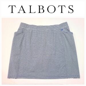 T by Talbots Blue Striped Athletic Stretch Skort Pockets Sz 2X NWT